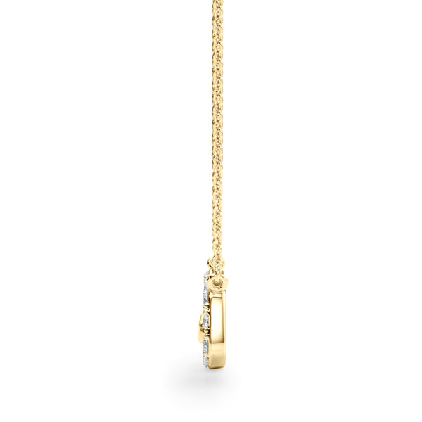 Yellow gold Pavé Cushion Link Pendant with Shared Prong Setting