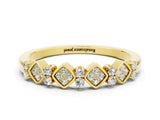 Yellow gold Pavé Cushion Moissanite Cluster Eternity Band with Prong Setting_18
