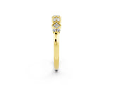 Yellow gold Pavé Cushion Moissanite Cluster Eternity Band with Prong Setting_20