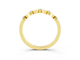 Yellow gold Pavé Cushion Moissanite Cluster Eternity Band with Prong Setting_21