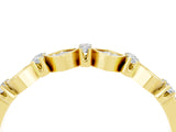 Yellow gold Pavé Cushion Moissanite Cluster Eternity Band with Prong Setting_22