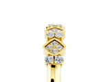 Yellow gold Pavé Cushion Moissanite Cluster Eternity Band with Prong Setting_23