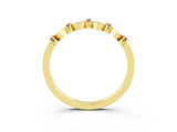 Yellow gold Pavé Cushion Morganite Cluster Eternity Band with Prong Setting_21