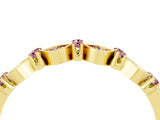 Yellow gold Pavé Cushion Morganite Cluster Eternity Band with Prong Setting_22