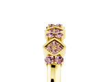 Yellow gold Pavé Cushion Morganite Cluster Eternity Band with Prong Setting_23