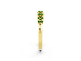 Yellow gold Pavé Cushion Peridot Cluster Eternity Band with Prong Setting_20