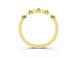Yellow gold Pavé Cushion Peridot Cluster Eternity Band with Prong Setting_21