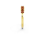 Yellow gold Pavé Cushion Ruby Cluster Eternity Band with Prong Setting_20