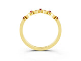 Yellow gold Pavé Cushion Ruby Cluster Eternity Band with Prong Setting_21