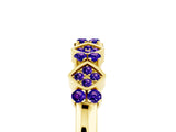 Yellow gold Pavé Cushion Tanzanite Cluster Eternity Band with Prong Setting_23