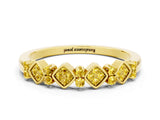 Yellow gold Pavé Cushion Yellow Sapphire Cluster Eternity Band with Prong Setting_18