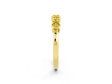 Yellow gold Pavé Cushion Yellow Sapphire Cluster Eternity Band with Prong Setting_20