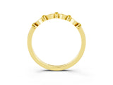 Yellow gold Pavé Cushion Yellow Sapphire Cluster Eternity Band with Prong Setting_21