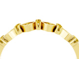 Yellow gold Pavé Cushion Yellow Sapphire Cluster Eternity Band with Prong Setting_22