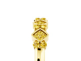 Yellow gold Pavé Cushion Yellow Sapphire Cluster Eternity Band with Prong Setting_23