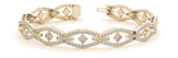Yellow gold Pavé Diamond Marquise Link Bracelet with Bezel Setting