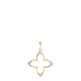 Yellow gold Pavé Diamond Marquise Prong Pendant 1