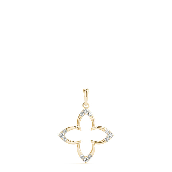 Yellow gold Pavé Diamond Marquise Prong Pendant