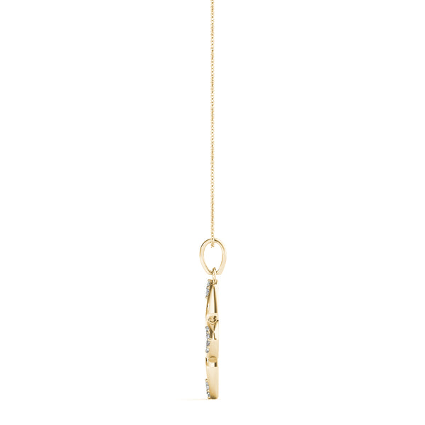 Yellow gold Pavé Diamond Marquise Prong Pendant