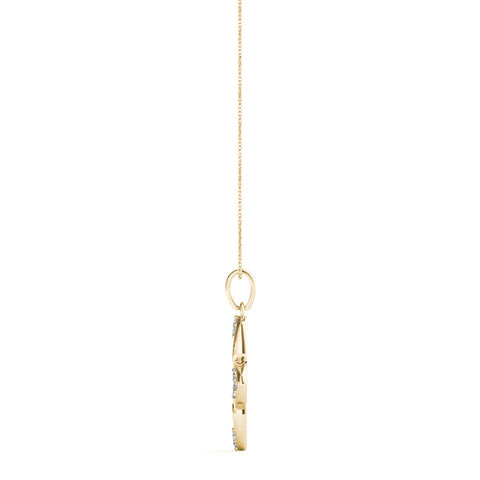 Yellow gold Pavé Diamond Marquise Prong Pendant 2