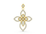 Yellow gold Pavé Marquise Diamond Cross Pendant_33