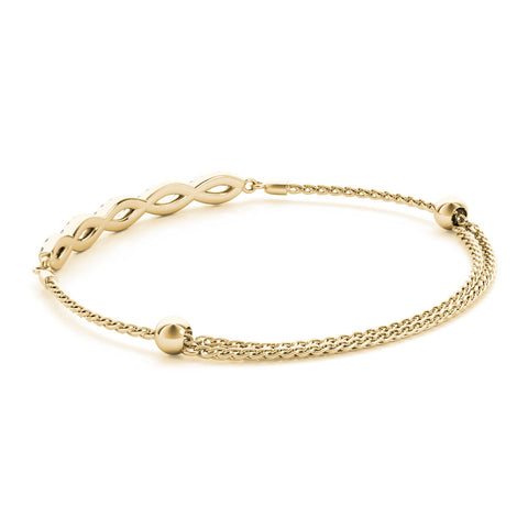 Yellow gold Pavé Marquise Infinity Chain Bracelet with Bezel Prong Setting 1