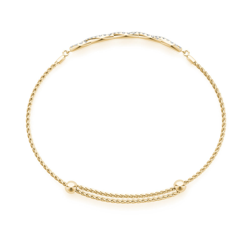 Yellow gold Pavé Marquise Infinity Chain Bracelet with Bezel Prong Setting 2