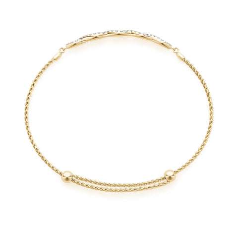 Yellow gold Pavé Marquise Infinity Chain Bracelet with Bezel Prong Setting 2