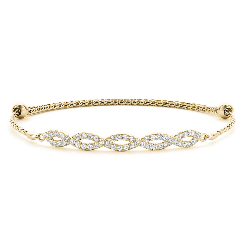 Yellow gold Pavé Marquise Infinity Chain Bracelet with Bezel Prong Setting