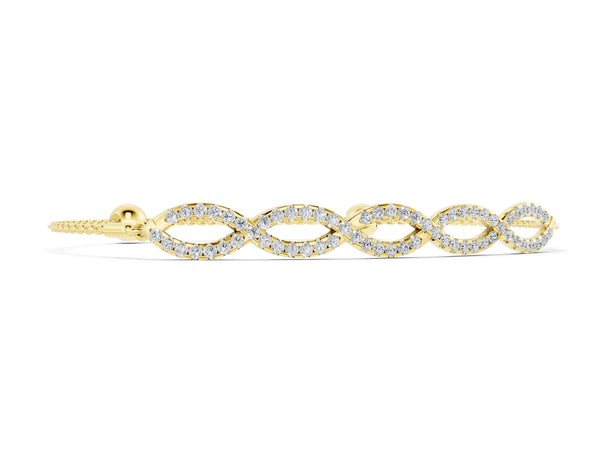 Yellow gold Pavé Marquise Infinity Chain Bracelet with Bezel Prong Setting