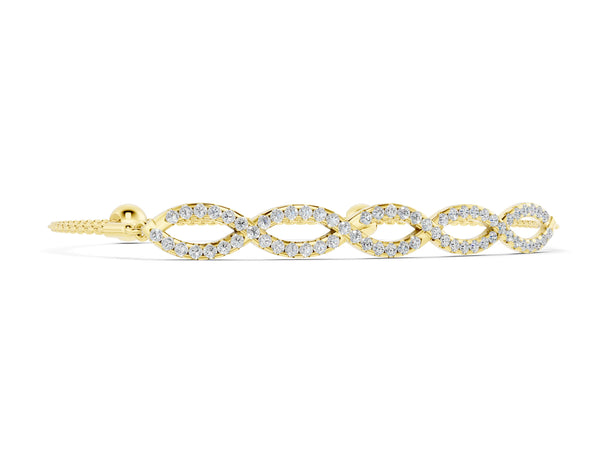 Yellow gold Pavé Marquise Infinity Chain Bracelet with Bezel Prong Setting