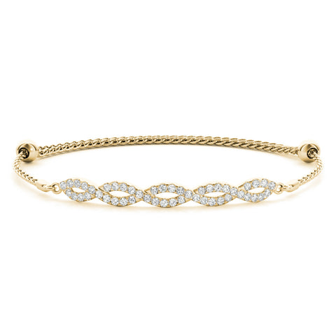 Yellow gold Pavé Marquise Infinity Chain Bracelet with Bezel Prong Setting