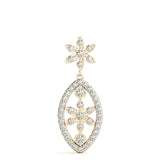 Yellow gold Pavé Marquise Pendant with Floral Prong Setting 1