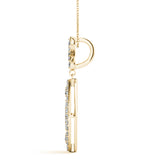 Yellow gold Pavé Marquise Pendant with Floral Prong Setting 2