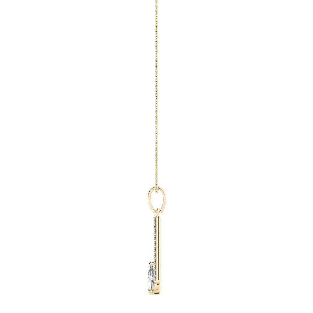 Yellow gold Pavé Marquise Prong Pendant 2