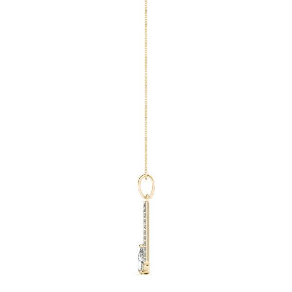 Yellow gold Pavé Marquise Prong Pendant