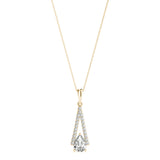 Yellow gold Pavé Marquise Prong Pendant