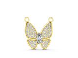 Yellow gold Pavé Oval Prong Butterfly Pendant_19