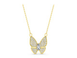 Yellow gold Pavé Oval Prong Butterfly Pendant_20