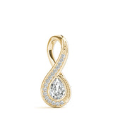 Yellow gold Pavé Pear Prong Pendant 1
