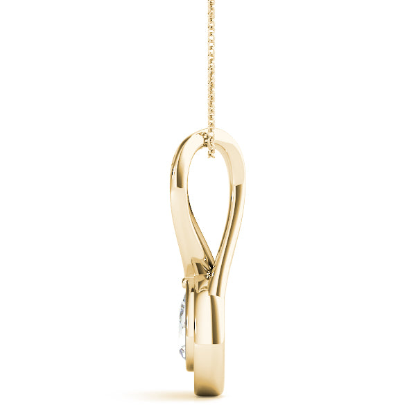 Yellow gold Pavé Pear Prong Pendant