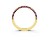 Yellow gold Pavé Round Amethyst Channel Set Band_21