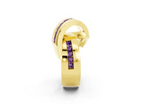 Yellow gold Pavé Round Amethyst Crossover Band with Channel Setting_13