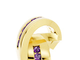 Yellow gold Pavé Round Amethyst Crossover Band with Channel Setting_16