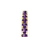 Yellow gold Pavé Round Amethyst Half Eternity Band with Shared Prong Setting_11