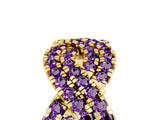 Yellow gold Pavé Round Amethyst Infinity Twist Band with Shared Prong Setting_11