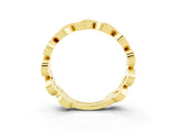 Yellow gold Pavé Round Amethyst Interlocking Eternity Band with Bezel Prong Setting_9