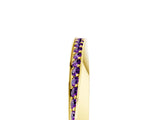 Yellow gold Pavé Round Amethyst Twist Band_11
