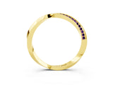Yellow gold Pavé Round Amethyst Twist Band_24