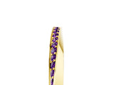 Yellow gold Pavé Round Amethyst Twist Band_26